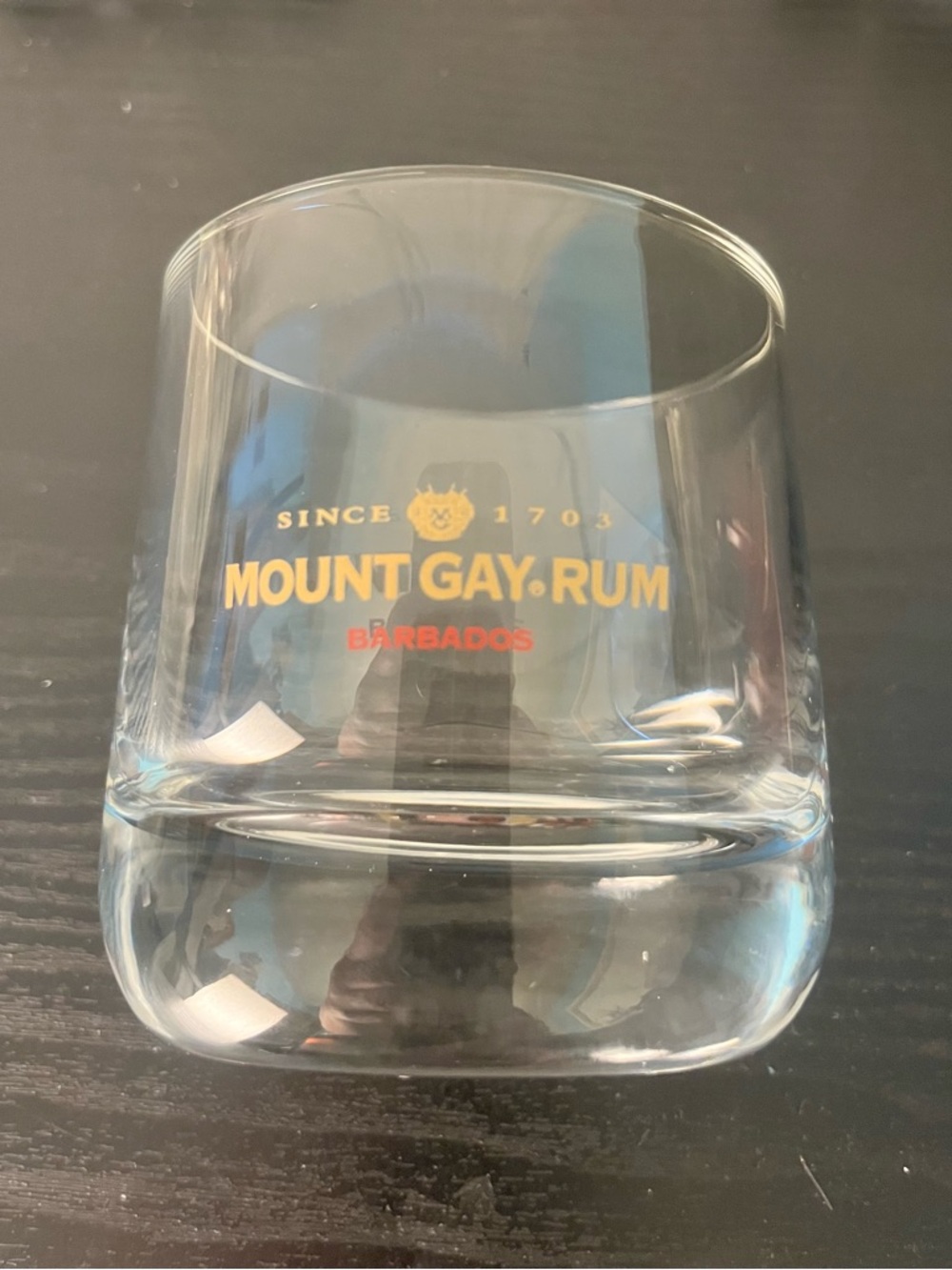 RARE Rum Glasses Mount Gay Oval Heavy Bottom Mojito Barbados Set of 6